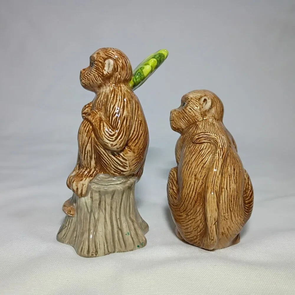 Vintage Monkey Salt Pepper Shakers Jungle China Mark No Chips Or Cracks